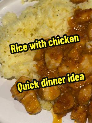 Super quick dinner idea… rice from rice cooker with chicken #DailyRoutine #dailyvlog #contentcreator #fyp #mirela #bosanka #bosniantiktok #cookingathometiktoktv #cooking #quickrecipes #quickandeasy #chicken #rice 