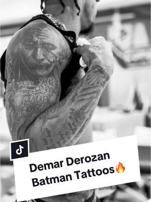 🦇 Demar Derozan collection of Batman tattoos is insane! #batmantattoos #tattoos #demarderozan #inkednba #nbatattoos #bane 