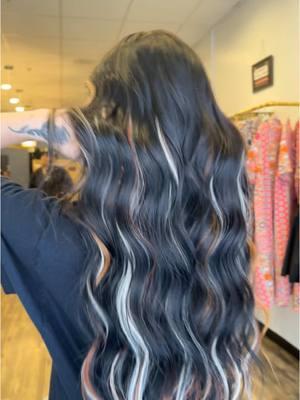 Calico hair with bellami hair extensions!  Easy way to add color without adding damage! Anf of course length and volume! Located in Fort Wayne, Indiana Message to book or visit my instagram ! #hairstylistsoftiktok #hairstylist #fortwayneindiana #bellamihairextensions #hairextensions #hairextensionspecialist #fortwayne #foryoupage #cosmetologist 