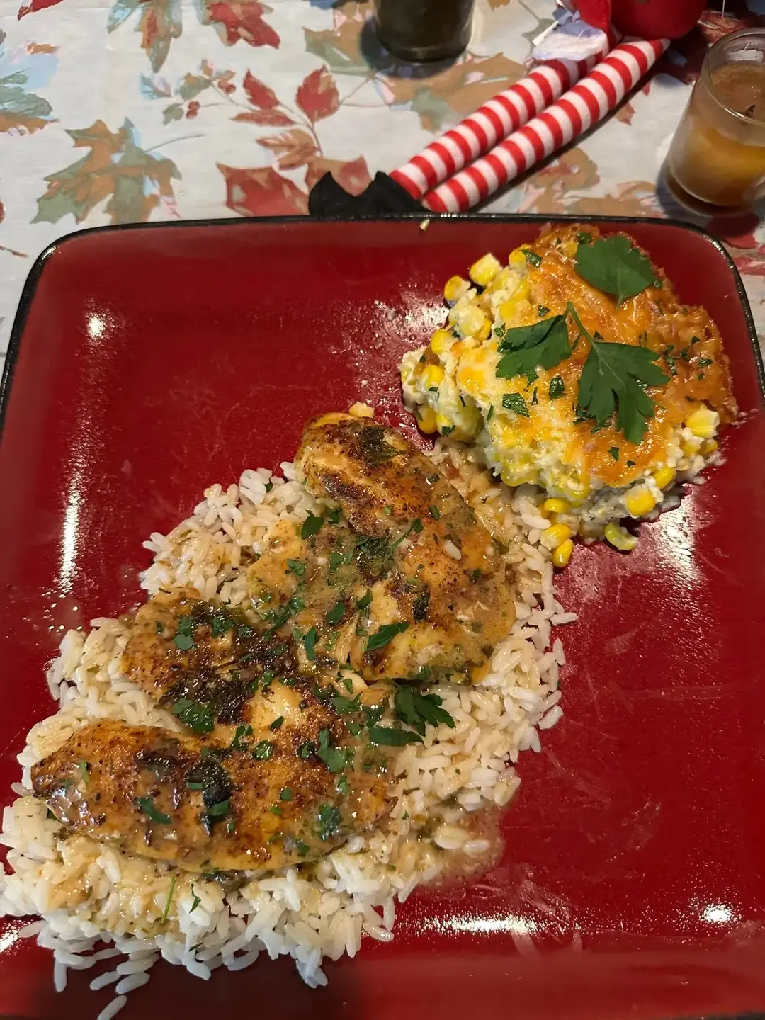 Ok y’all it was baked fish with that amazing Louisiana garlic butter sauce and served over white rice with drippings from the fish. Then there’s me and my recipe trying and I made that corn dish. It’s REALLY yummy!!! Pretty easy dinner to get together. Hope everyone had a great day!!! ❤️❤️❤️❤️#fish #tilapia #rice #parboiledrice #lemon #parsley #garlicbutter #corn #cheese #corncasserole #fyp 