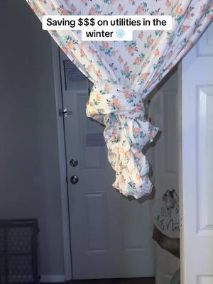 This is such an easy and fast #renters #hack #renterfriendly thing to help save money in the winters. I have thick black out curtains in my bedroom and living room but im considering #thrifting some more top sheets to do this in front of them anyways. Im sure it works in the summer too! #winterhack #utility #savebig #moneysavingtips 