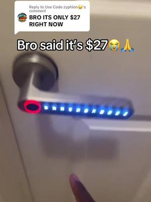 Replying to @Use Code zyphlon🙂‍↕️  $27 is crazy #tech #doorlock #viral #TikTokShop #fyp 