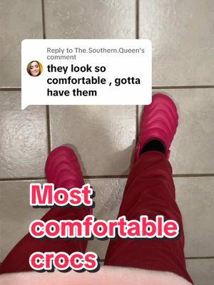 Replying to @The.Southern.Queen definitely the most comfortable lounging shoes I can use them indoors or outdoors keeping my feet warm if you’re looking for some comfortable shoes try these over puffed crocs #crocks #overpuff #crocs4life #warmer #warmfeet #crocswithnosocs #comfyshoes #comfortable 