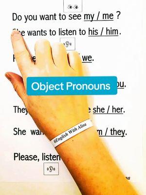 OBJECT PRONOUNS  - Choose the Correct Form 😀👍 #englishlesson #englishwithalina  #onlinelessons #learnonline #OnlineLearning #teacher #teaching #TESOL #easyenglish #ESL #English #Vocabulary #improveyourenglish #basicenglish #beginnerESL #grammar #prepositions  #learning  #eslteacher #viral #videolesson #Easy #learn #speakenglish 