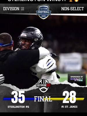 Sterlington just won the Division III Non-Select State Championship 🏆 The Panthers come out on top 35-28 in a back & forth game against a great St James team 🔥 This Championship update is brought to you by Sheaux Time Branding & Apparel ⭐️  #louisiana #highschool #football #highschoolfootball #playoffs #hypevideo #statechampionship #lhsaa #championship #highlight #reels #blowup #omg #viral #fyp #foryou #foryoupage #foryourpage