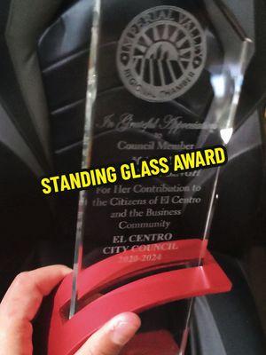 #trophy #elcentro #congratulations #fy #glass #crystal #imperialvalley #chamberofcommerce #red 