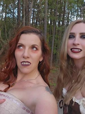 they want to know  #whosthatgirl #southerncharm #vampiregirl #lostinthewoods @lifewithjowers and me goofing off during the photo shoot with @that_gingersnaps 