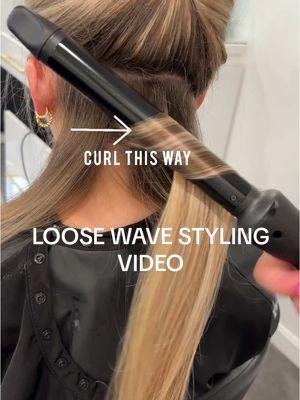 STYLING MUST HAVES 👇🏻 ✨ @BioIonicOfficial long barrel iron  ✨ @pinkpewter never let go styling comb  ⚡️I always use dry shampoo before curling to add a little texture to the hair. ⚡️Always curl away from the face  ⚡️The smaller the section the tighter the curl  ⚡️Brush out for a relaxed beach wave look  👗comment the word CAPE for the link to where I got my customized cape  @behindthechair_com @thebtcteam     #hairvideos #hairvideo #howto #haireducation #haireducator #hairreels #bioionic #pinkpewter  #hairtutorial #fyp #hairstyling