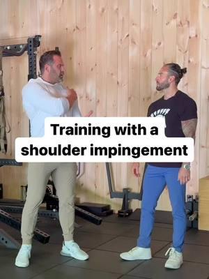 If you’re dealing with a shoulder impingement, training smart and prioritizing joint health is key to recovery while maintaining fitness. Here are @DrJohnny_ top recommendations: 1️⃣ Modify Your Range of Motion Avoid full overhead pressing at 90 degrees to reduce stress on the shoulder joint. Similarly, for bench pressing, don’t let your elbows fall past parallel on the negative motion. This will ensure larger muscle groups (such as delts & pecs) are doing majority of the work and limiting stress on the AC joint/smaller muscles (rotator cuff). 2️⃣ Be Cautious with Machines Machines allow us to increase the weight & load up but might put your shoulder in a disadvantageous position since we are all made a little differently. Be sure to keep a limited & pain-free range of motion while using machines and try to avoid fully locking out your arms at the top of the movement. This prevents overloading the shoulder and encourages controlled activation of the muscles. 3️⃣ Lateral Movements are Fine Lateral raises are typically a safe movement for somebody dealing with shoulder impingement but try to make sure your arms don’t go beyond shoulder height. This helps you target the deltoids without aggravating the impingement. 4️⃣ Use Cuffs Around the Elbows Weighted cuffs placed around the elbows can be a great alternative for adding load and targeting the lateral delts. This method reduces strain on the actual shoulder joint while still allowing you to train effectively. Key Takeaway? Training with a shoulder injury doesn’t mean stopping completely. With thoughtful adjustments and guidance, you can maintain progress while supporting recovery. #shoulderinjury #shoulderpain #injuryprevention #physicaltherapy #chiropractic #bodybuilding #muscle #fitness #fitnesstips #trainertips #performancecoach #personaltrainer #nyctrainer #nycfitnesstrainer #nycfitfam