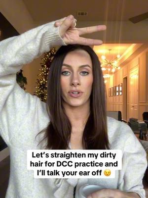 Do we like the straight hair? 👏🏼 Either way, I need to wash it 🫣🤣  #grwm #grwmhair #straightener #hairstraightener #flatironcurls #flatiron #chatwithme #ghdhair #ghdchronos #dcc #cheerleader #hairtok #beautyroutine  @ghd @ghd USA 