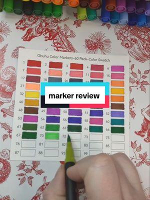 @Ohuhuart #review #markers #ohuhu #ohuhumarkers #artistsoftiktok #artist #art #artsupplyreview #swatch #swatches #swatching 