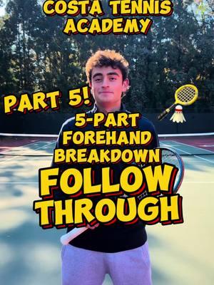 ✋5-Part BREAKDOWN of the FOREHAND…  Part 5: FOLLOW THROUGH🏸| Costa Tennis Academy 🎾 Lessons from a D1 Tennis Player🥇 . . Check out the Official Costa Tennis Academy Amazon Storefront 🎁 w/ the link in our bio!  . . #tennis #tennisplayer #tennislove #tennislesson #tenniscourt #tennislife #tenis #part5 #forehand 