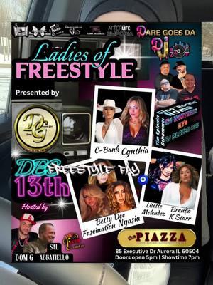 HAPPY FREESTYLE FRIDAY🙌🏼🫶 ON MY WAY!!! LADIES OF FREESTYLE TONIGHT 💥💣🫶 LETS GOO!!! #nyasia #dreamgirlcynthia #cBank #brendakstarr #bettydee #fascination #lisettemelendez #timspinninschommer #feverrecords #domg #chicago #chicagofreestyle #piazza #freestylemusic #freestylefamily #musicforyou #thinkingaboutyou #musicjunkie #roadtrip #oldschoollatinfreestyle @Dreamgirl-Cynthia  ❤️🫶#ORIGINALSOUND #fyppppppppppppppppppppppp #justme #freestylefreaks 