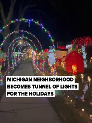 Every year for the holidays, the sidewalks on Eiffel Street in Warren, Michigan become tunnels of lights, and nearly every home is decorated for Christmas. (Edward Pevos/MLive.com) #michiganchristmas #warrenmichigan #christmaslights #michigantravel