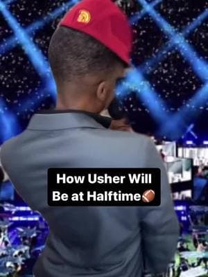 How Usher will be at halftime ALT IMG: Joy predicts @usher Super Bowl, halftime performance, while calls playing as him, she has delicate lines on her forehead, and a drawn on beard, as well as a full suit and open shirt, she bears her abs and dances immaculately like no one we’ve ever seen. Ludacris also makes an appearance, as do black women and the players for the 49ers and the Chiefs. You can’t see the crowd but they’re going absolutely crazy. This performance ends segregat!on during Black History Month. #Usher #UsherRaymond #UsherSuperBowl #UsherPerformance #SuperBowl #49ers #Chiefs #KansasCity #Comedy #FunnyBlackGirls #FunnyBlackPeople