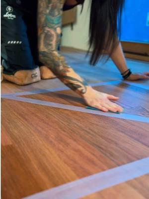 Showing a matte and satin @lobawakolnorthamerica sample for the client to choose. We’ll be back on our brazilain cherry project next week to sand and finish 💃🏻 #hardwoodfloors #braziliancherry #jatoba #newfloors #lobaontop #remodel #woodflooring #tradeswoman 