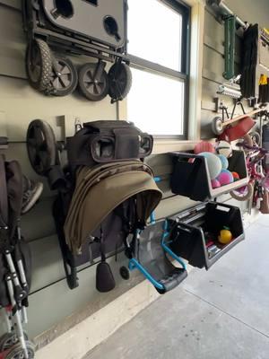 This french cleat organization has removed sooo many things from the floor of our garage… its truly the easiest DIY garage system you can make!  #garage #garageorganization #diygaragestorage 