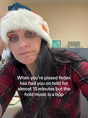 When the hold music beat drops 🥰 #holdmusic #fedex #christmas 