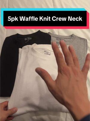 5 waffle knit crew necks for $20 #crewneck #longsleeve #waffleknit #tiktokmademebuyit #TikTokShop #spotlightfinds 