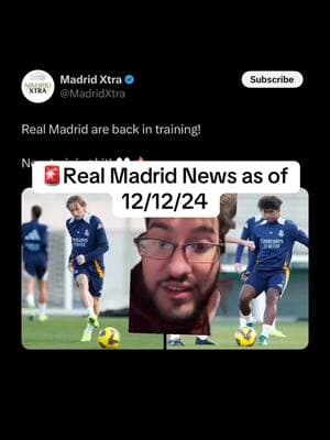 🚨Real Madrid News as of 12/12/24 #realmadrid #halamadrid #madrid #kylianmbappé #mbappe #kylian #rayovallecano #rayo #laliga #ucl #intercontinentalcup #sevilla #alaba #intercontinental #camavinga #davidalaba #edermilitao #militao #carvajal #sweden #florentinoperez #florentino #perez #antoniopintus #pintus #carloancelotti #ancelotti #rodrygogoes #rodrygo #rudiger #championsleague #nurisahin #sahin #borussiadortmund #zidane #ceballos #borussia #dortmund #daniceballos #zinedinezidane #jude #zizou #judebellingham #bellingham #predators #adidas #beckham #davidbeckham #davies #robertocarlos #louistomlinson #alphonsodavies #bayernmunich #bayern #trentalexanderarnold #taa #trent #alexanderarnold #liverpool #liverpoolfc #lfc #jamesrodriguez #james #lukamodric #modric #pepe #marcelo #keylornavas #navas #ramos #sergioramos #cristiano #cr7 #cristianoronaldo #ronaldo #lucasvazquez #endrick #futbol #futboltiktok #football #footballtiktok #Soccer #soccertiktok #fyp #tapiaa__ 