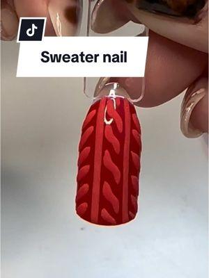 How to paint a sweater nail❤️💅 #nail #nailart #sweaternail #christmasnails #rednails #nailinspo #christmas #nailvideos #buildergelnails #buildergel #luminarynails #nailtech #dfwnailtech #utahnailtech 