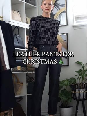 Tips on how to style leather pants for the holiday season 🎄#stylisttips #stylisttok #leatherpants #leatherpantsoutfit #leatherstyling #stylistlosangeles 