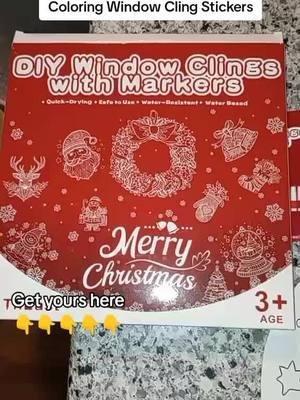 DIY window clings with markers. Comes with 10 clings and 9 markers. #windowclings #TikTokShop #fyp #fyf #DIY #markers #coloring #stickers #christmas 