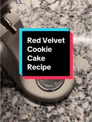 Red Velvet Cookie Cake 2 sticks soft butter (1 salted, 1 unsalted) 3/4 cup white sugar 3/4 cup light brown sugar Mix together for 2-3 min Add in 2 eggs, 1 at a time 1 tsp vanilla 3 drops red food coloring Mix together Add in 2 cups all purpose flour 1 tsp baking soda 1 tsp salt 2 tbsp cocoa powder Mix together 2 cups white chocolate chips Spray 10x15” nonstick pan with baking spray Use sprayed wax paper to spread in pan Bake at 350F for around 14-16 min Let cool in pan for 15 min before flipping onto cooling rack Frost as desired #redvelvetcookie #cookiecake #cookiecakerecipe #bluecottagebakery #redvelvet #baking #bakingrecipe #asmr #bakingasmr 