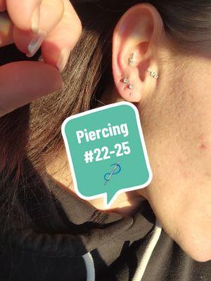 Stacked lobe piercings😝 Shop: Lasting Image Tattoos in Exeter Piercer: Sania #stackedlobe #piercingsoftiktok #bodymod #piercings #newpiercings #lobepiercings #fyp #fridaythe13th 