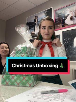 Thank you so much @Sarah Kolis for surprising us with these treats!! ☺️🎄 For any brides looking for an amazing seamstress, she’s definitely your girl! 😁 #unboxing #bridalalterations #christmas #bridetok #weddingdressshop 