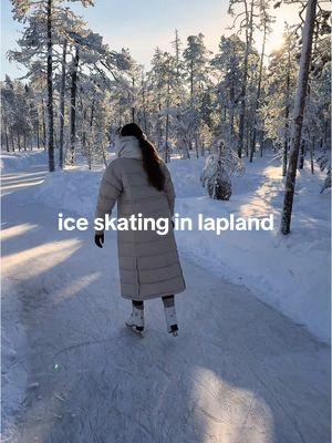 ice skating through a frozen forest in lapland 🥹❄️ #beautifuldestinations #bucketlisttravel #laplandfinland 