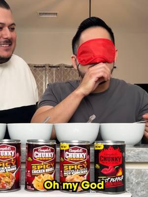 #ad Can Anthony guess these SPICY @Campbells.Chunky flavors correctly? 👀 #food #spicy