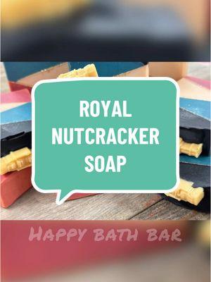 Now presenting “Royal Nutcracker” – a soap that combines regal elegance with the warmth of the season. With slanted layers of deep green, red, white, and black, and topped with a golden Nutcracker, this festive bar is scented in a fragrance by @Nature’s Garden called Applewood and Fir Needle. It has a woodsy blend of applewood, fir needle, and winter berries. Perfect for adding a touch of royalty to your holiday routine! #HandmadeSoap #ArtisanSoap #HolidaySoaps #ChristmasCollection #VeganSoap #ColdProcessSoap #SmallBatchSoap #SoapMaker #SoapMaking #HolidayGiftIdeas #ShopSmall #SoapArt #FestiveSoaps #ChristmasGifts #HandcraftedSoap #happybathbar #sugarplum #sugarplumfairy #nutcracker #nutcrackerseason #nutcrackerballetvibes    