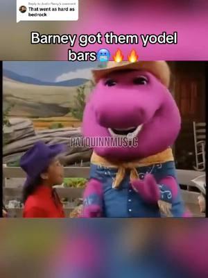 Replying to @Justin Berry Cred-@Pat Quinn Music barney snapped😭😭 #fyp #foryou #barney #barneymeme #bars #yodel #rappingcomedy #tuff #wentcrazy #comedyvideo #voiceover #funny #foryoupage #viral #fypシ #blowthisup #trending 