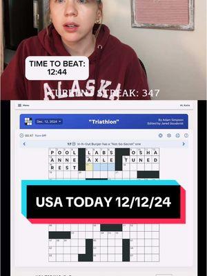 Replying to @Katie G LOVED IT. #crosswordtok #crosswordpuzzles #100daychallenge #usatoday #cluesercarouselchallenge 