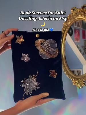 My little sister started an Etsy shop! Follow @DazzlingAsteria 💙🌙🪻#supportsmallbusiness #etsyshop #BookTok #booksleeve #holidaygift #bookish #bookrecommendations #booksleeveshop #reader #readergift #booklover #bookshelf #booktoker  