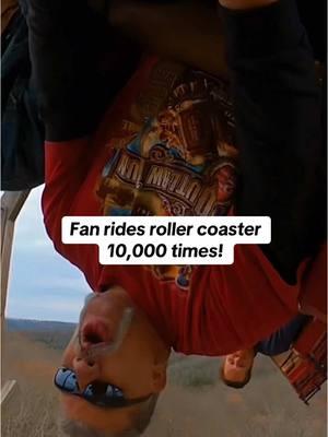 INCREDIBLE: Siver Dollar City super fan Derk Garmon took his 10,000th ride on Outlaw Run today.  Opened in 2013, Outlaw is the world’s most daring wooden coaster, and Derk has ridden it a 1,000 times every year! #silverdollarcity #fyp 