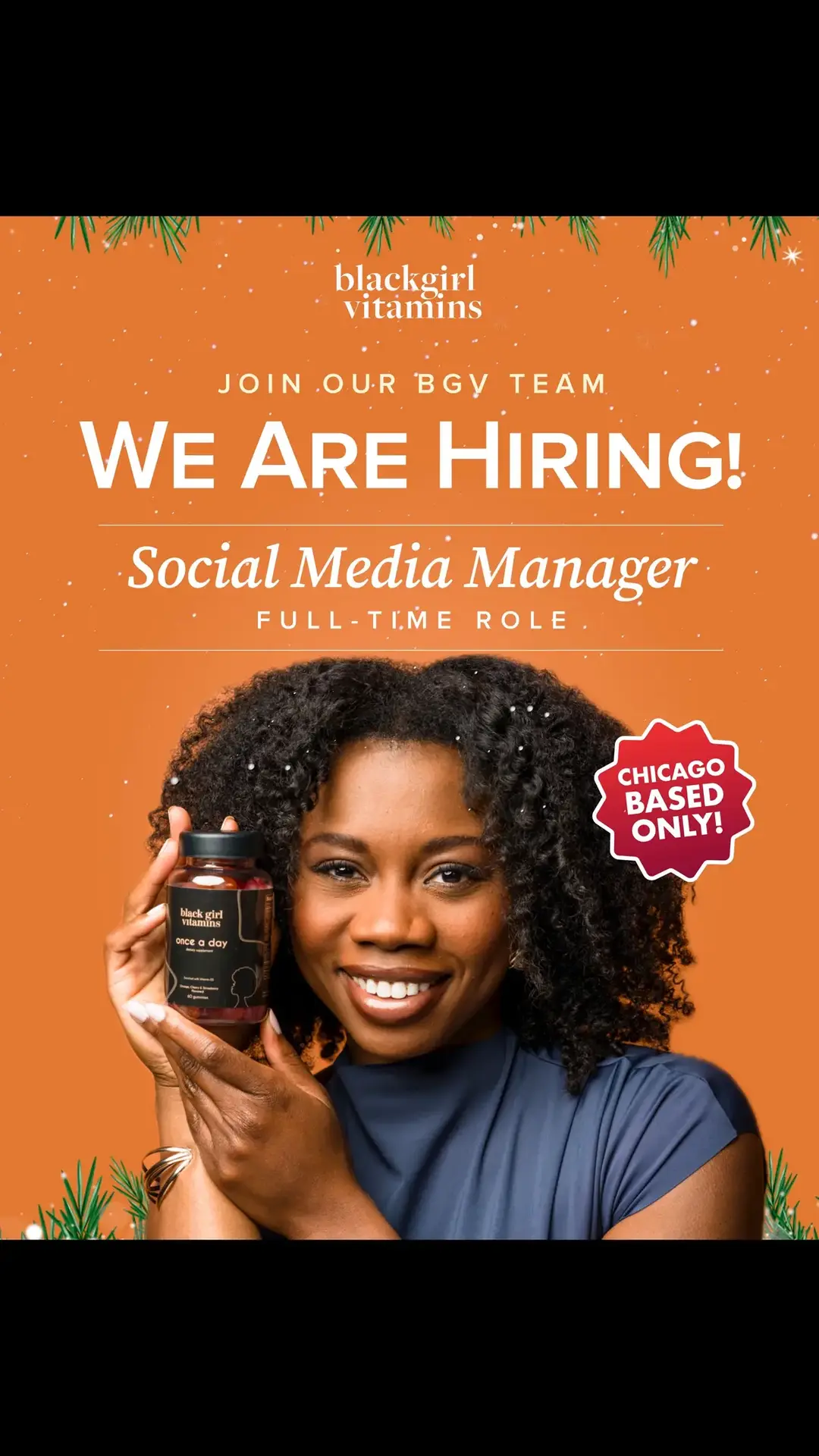 Have you wanted to join our team? Well, WE’RE HIRING 🚨 🥳 We’re looking for a Chicago-based Social Media Manager who is creative, great at strategizing, brings news ideas to engage with our community and more  Is it YOU? 🤎 Apply using the link in our bio  #blackgirlvitamins #hiring #bgv #socialmediamanager #chicago 