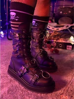 no bones about it, i’m obsessed w/ Valor-240 😩☠️🖤 #demonia #demoniaboots #alt #alternativefashion #demoniashoes #gothshoes #rave #y2k #alttiktok #alttiktok #boots #gothfall #alternative #platform #festival #goth #platformshoes #mallgoth #fashion 