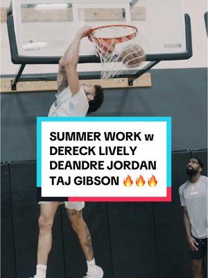 Throwback to some summer work w #DereckLively #DeandreJordan and #TajGibson !! 🔥🔥 #jushoop #basketball #NBA #summergrind 