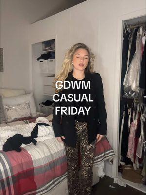 GDWM CASUAL FRIDAY 🖤🐆 @Tiger Mist @Aritzia #nyc #fyp #casualfriday #outfitideas #corporatelife #corporatetiktok #OOTD #officefashion #workwear #workoutfit  