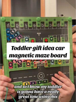 A gift for the car obsessed toddlers. Great toddler gift idea to help them learn!  #carmaze #magneticmaze #magneticmaze #mazeboard #montessoritoddler #toddlergiftideas #toddlerchristmas 