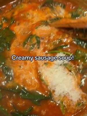 Saw this recipe on @Here’s Your Bite fall soup series and omg so good! #soupseason #sausagesoup #souprecipe #ditalinipasta #fallsoup #soupweather #creamysausagesoup 