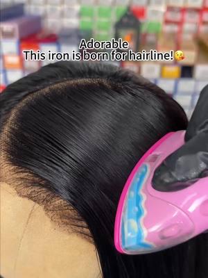 Adorable iron for hairline 😍💕❤️ #unicehair #wig #uniceamazon #hairline #fy #foryoupage #glulesswig #amazonfinds #wigstraight #wiglife #fyp #foryoupage #viralvideo #trend #wigstraight #wigtutorials #wigtok #amazon 