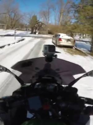 The dumbass desisions i make. When the street say’s all clear and ur driveway says bish pick up a 600lb mc on ice lol #fyp #biketok #ttbikefam #bikefam #motorcyleadventure #indianawinter 