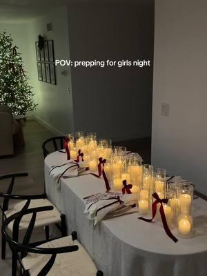 Setting the table for girls night: pasta making at home 🎀✨🎄🍝  #setthetable #candle #candles #candlesoftiktok #bow  #candlesandbows #dinnertable #dinnertabledecor #holidaydinner #holidaydinnerideas #christmasdecor #fyp #christmas #hosting #dinnerparties 