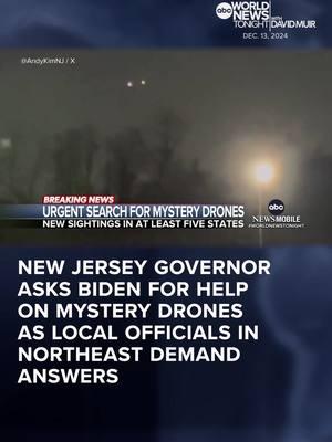 A Naval weapons station in #NewJersey has confirmed multiple instances of #drones crossing into its airspace, but said it did not pose a threat. As more states in the #Northeast report seeing swarms of drones hovering overhead, Erielle Reshef has the latest. #WorldNewsTonight #News #ABCNews #mystery