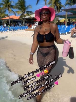 Everyone deserves time away to  relax. So DO IT 🩷🎀 #relaxation #relax #baecation #bahamas #cruise #beach #bling #blackbathingsuit #vacation #youdeservebetter #comewithme #vibes #nowork 