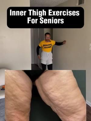 Inner Thigh Exercises for Seniors.  Resistance bands and workout clothes are all on big sale in Bio  #innerthighworkout #innerthighexercises #innerthigh #athomeworkouts #weightlossforwomenover40 #weightlossforbeginners