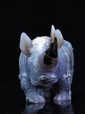 So cool gray agate druzy rhinocero#crystals #crystaltok #crystalshop #crystalhealing #naturalcrystal #healingcrystals #crystalsoftiktok #crystalenergy #carving #rhino @tgsgemsmvp